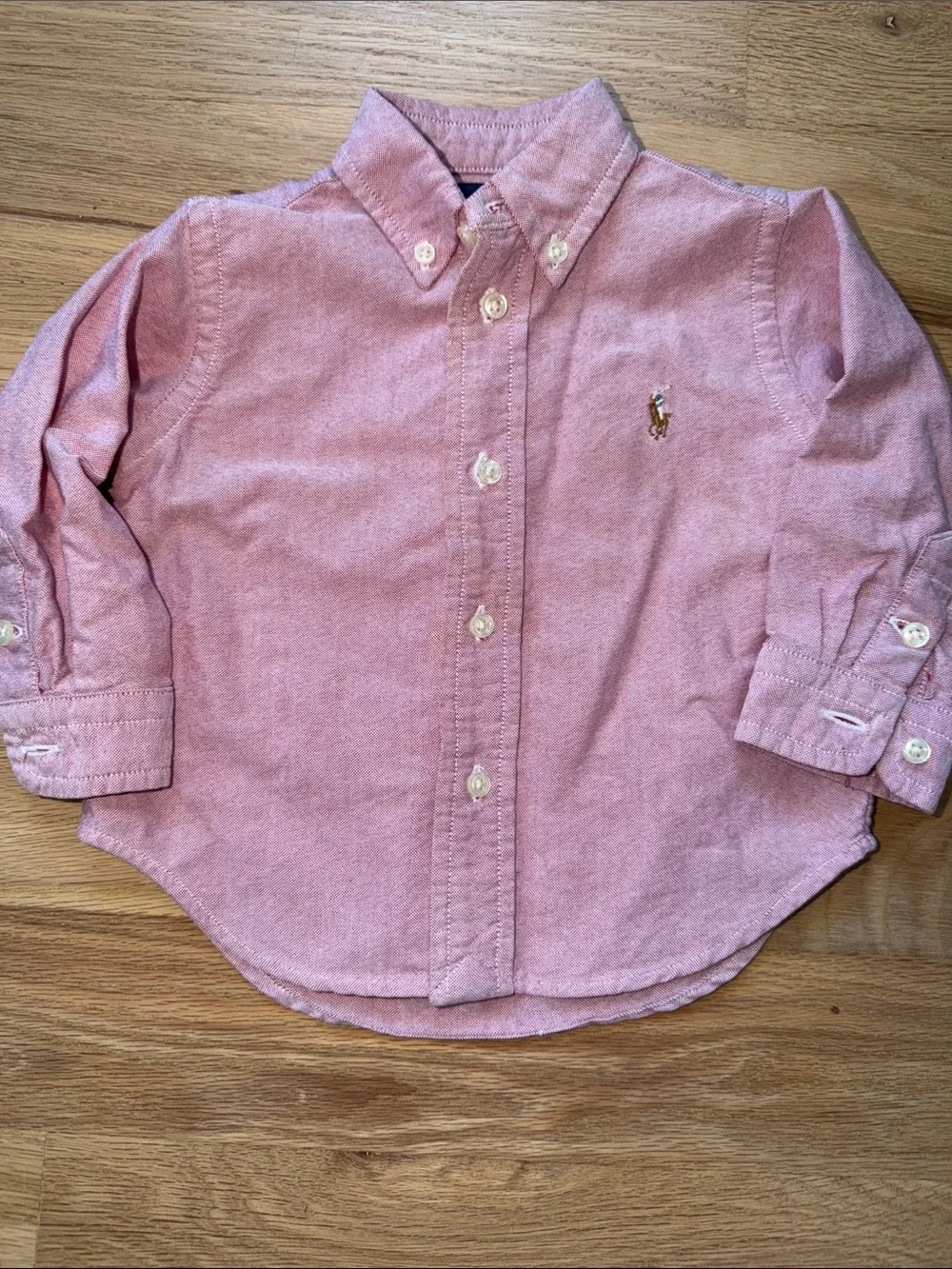 Ralph Lauren Boys Pink Oxford Button-Down Shirt sz 12 mos